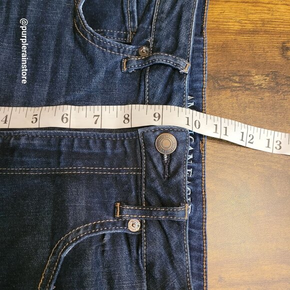American Eagle Jeans 8 Shortie Cut Off Super Hi Rise Super Stretch Dark Wash - Picture 9 of 12